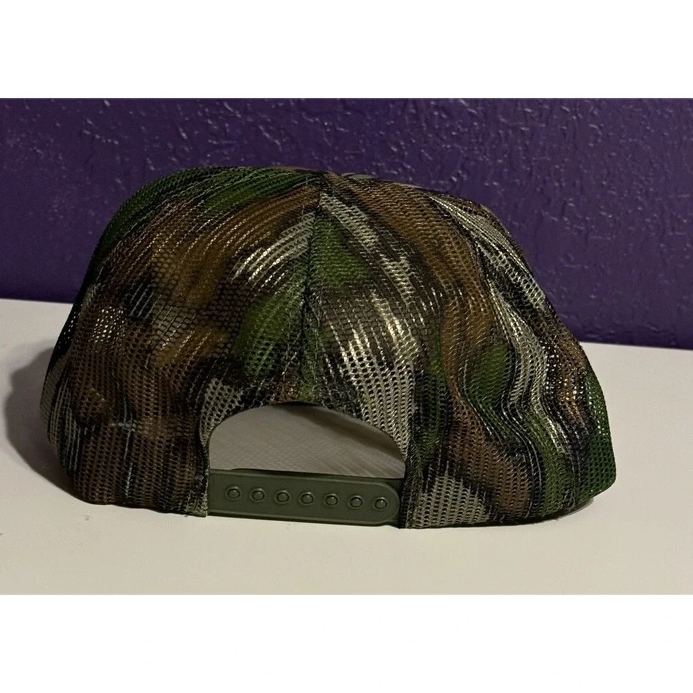 Vintage 90's Wolf Trebark Camo Hunting Snapback Hat Mossy Oak Filson RRL Rare